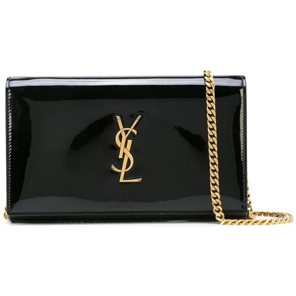 Saint Laurent
Envelope Monogram Kate Patent Leather Shoulder Bag - Gold Hardware